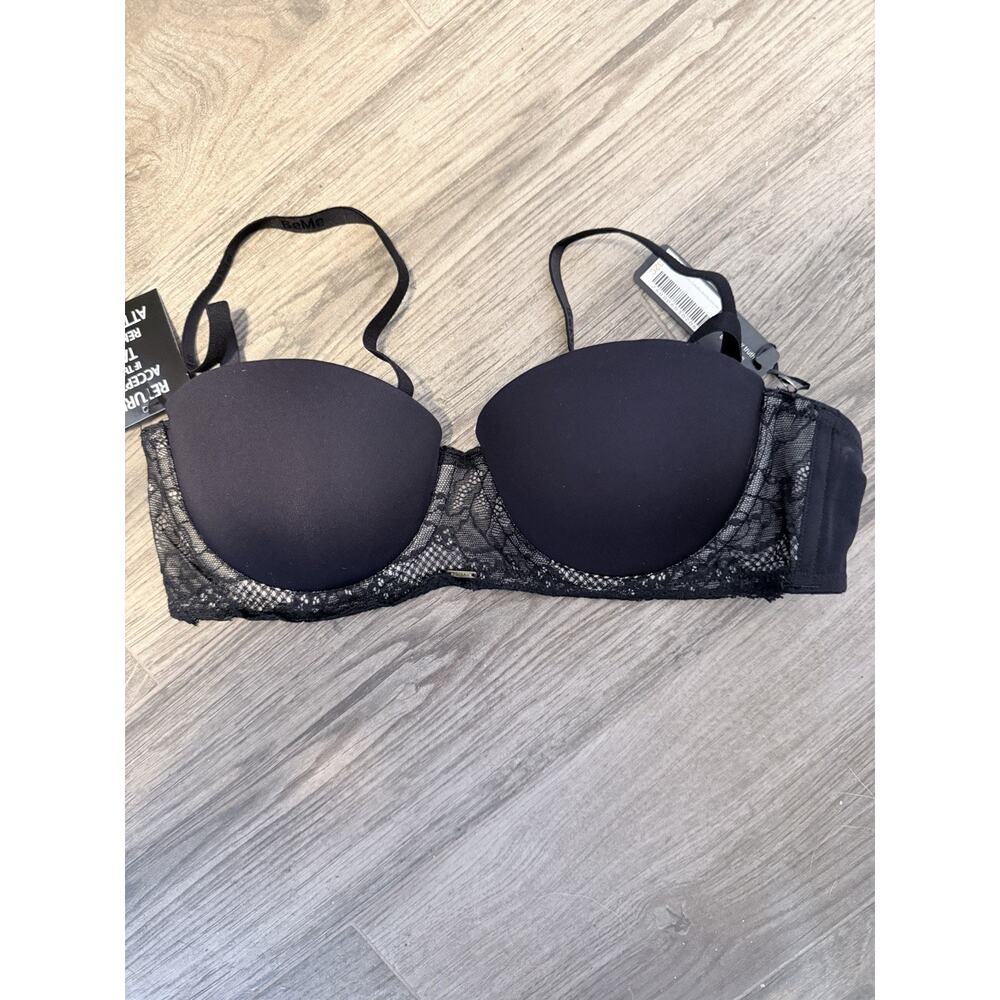 BeMe New York Women's Bra 32C Padded Under Wire With Lake In Black